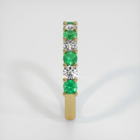 18K Yellow Gold Emerald and Diamond Prong Wedding Band Image