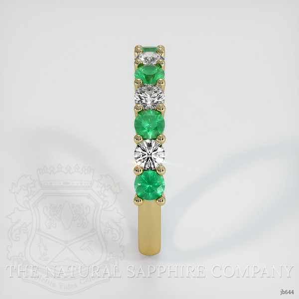 18K Yellow Gold Emerald and Diamond Prong Wedding Band