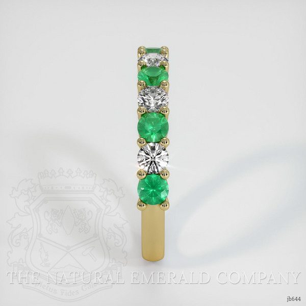 18K Yellow Gold Emerald and Diamond Prong Wedding Band