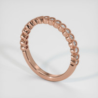 14K Rose Gold Diamond Antique Style Wedding Band Image