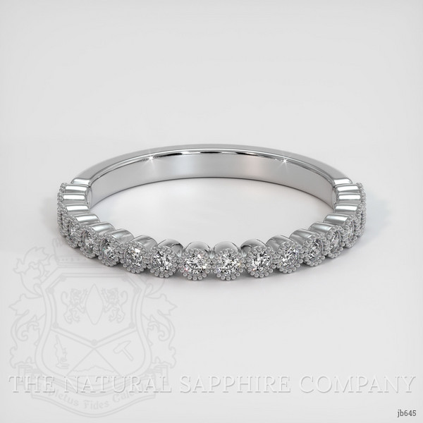 18K White Gold Diamond Antique Style Wedding Band