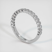 18K White Gold Diamond Antique Style Wedding Band Image