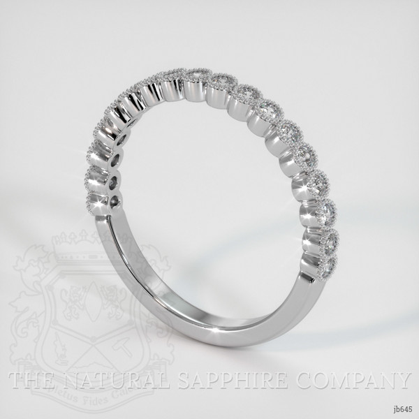 18K White Gold Diamond Antique Style Wedding Band