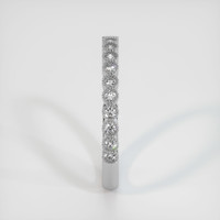 18K White Gold Diamond Antique Style Wedding Band Image