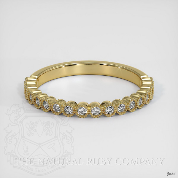 14K Yellow Gold Diamond Antique Style Wedding Band
