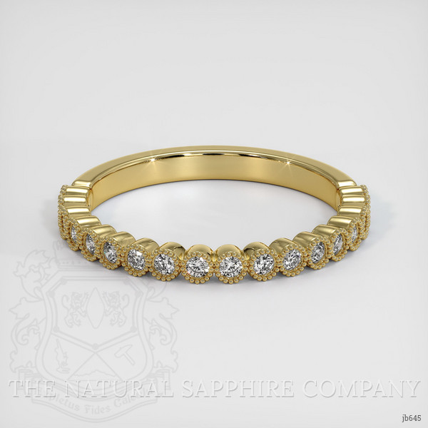 18K Yellow Gold Diamond Antique Style Wedding Band