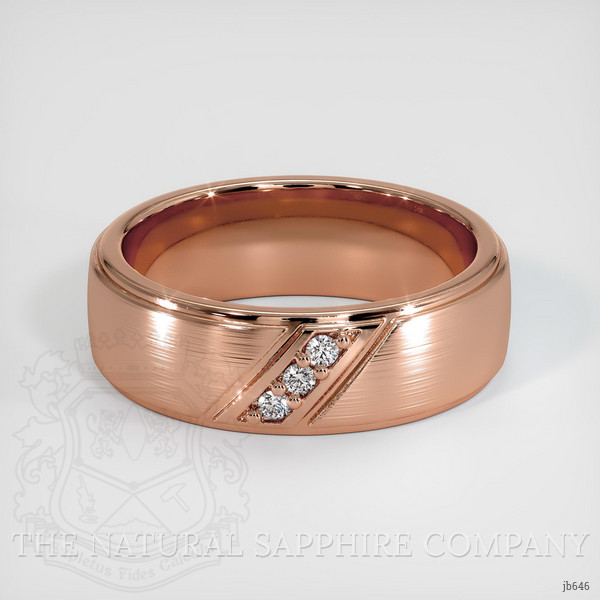 14K Rose Gold Diamond Men's Wedding Band