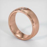 14K Rose Gold Diamond Men's Wedding Band Image