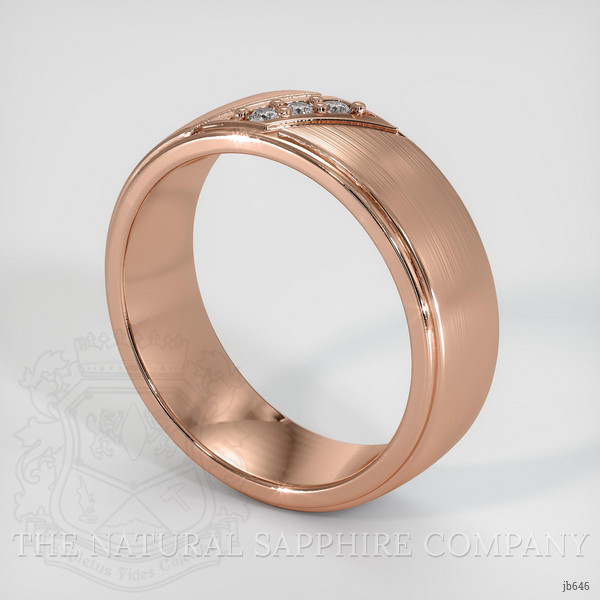14K Rose Gold Diamond Men's Wedding Band