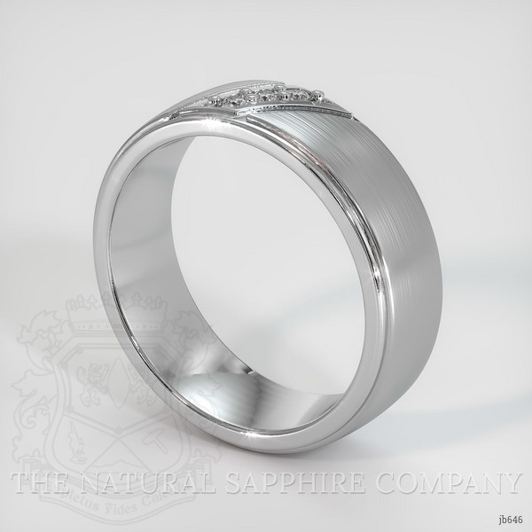 14K White Gold Diamond Men's Wedding Band
