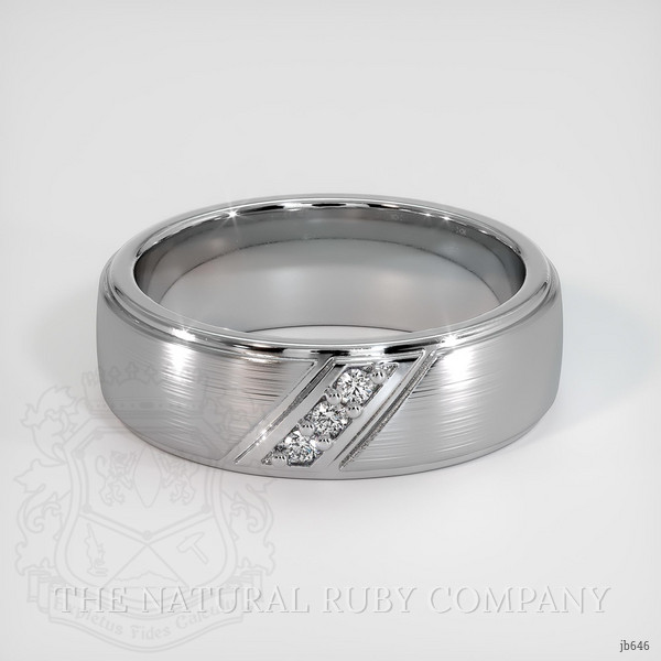 18K White Gold Diamond Men's Wedding Band