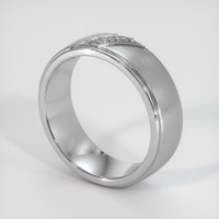 18K White Gold Diamond Men's Wedding Band Image