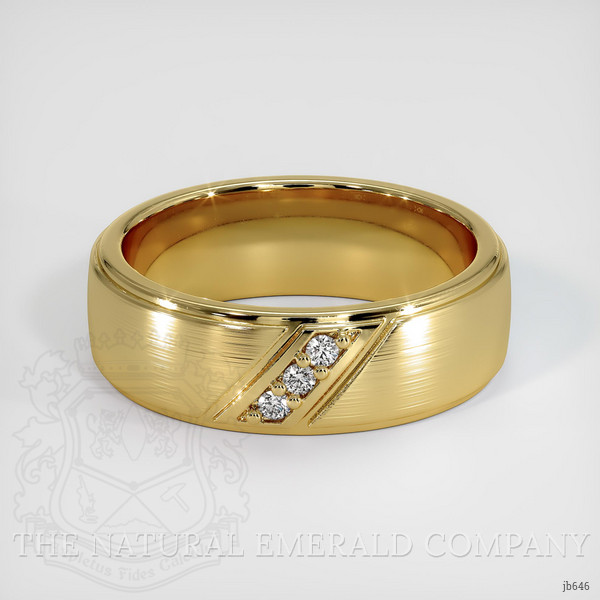 18K Yellow Gold Diamond Men's Wedding Band