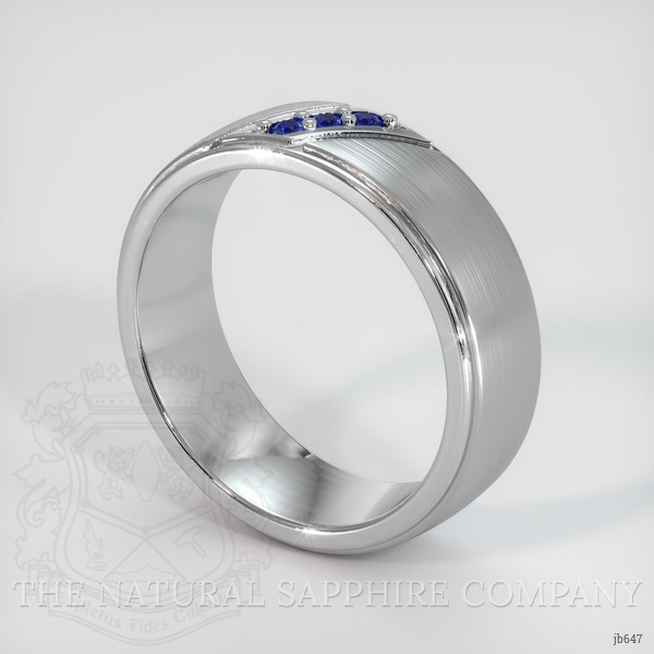 Platinum 950 Blue Sapphire Men's Wedding Band