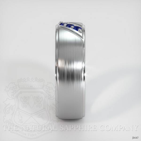 Platinum 950 Blue Sapphire Men's Wedding Band