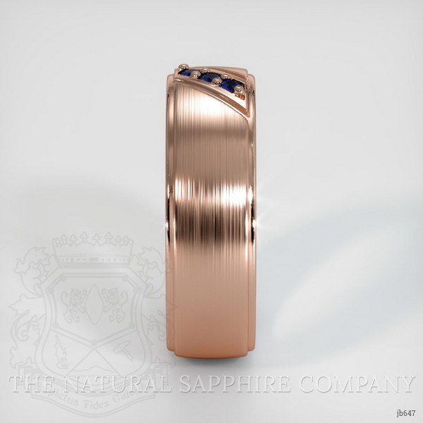 14K Rose Gold Blue Sapphire Men's Wedding Band