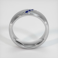 18K White Gold Blue Sapphire Men's Wedding Band Image