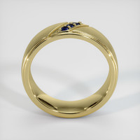 14K Yellow Gold Blue Sapphire Men's Wedding Band Image