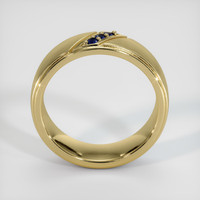 18K Yellow Gold Blue Sapphire Men's Wedding Band Image