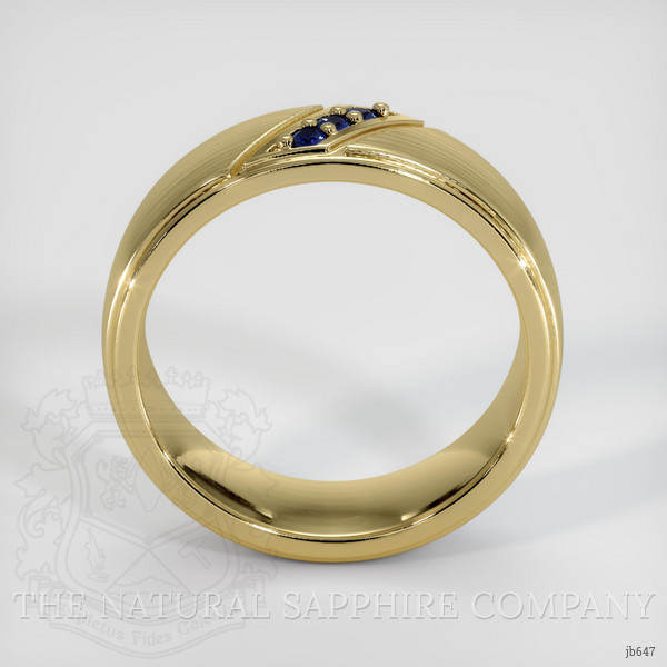18K Yellow Gold Blue Sapphire Men's Wedding Band