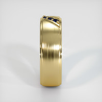 18K Yellow Gold Blue Sapphire Men's Wedding Band Image