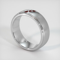 Platinum 950 Ruby Men's Wedding Band Image