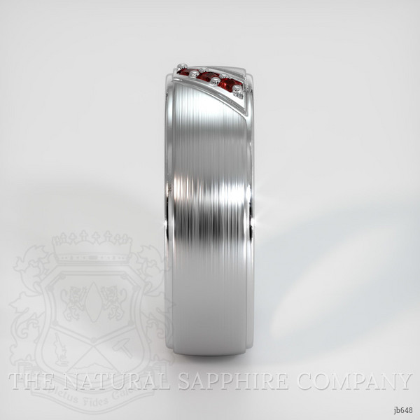 Platinum 950 Ruby Men's Wedding Band