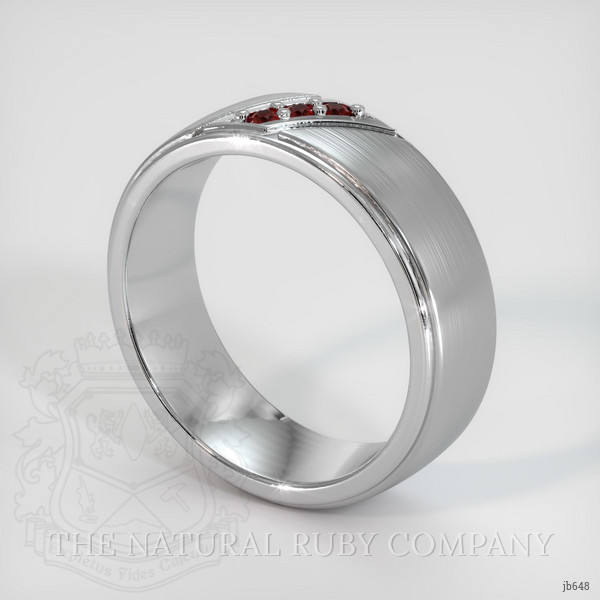14K White Gold Ruby Men's Wedding Band