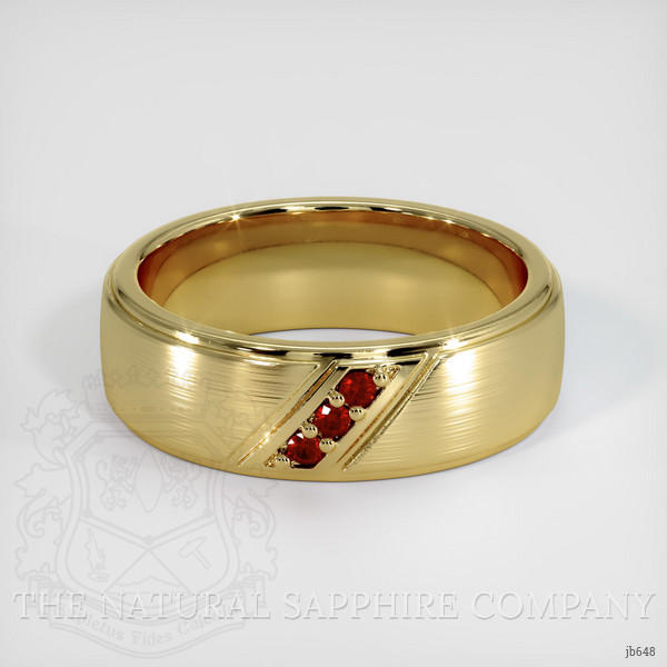 14K Yellow Gold Ruby Men's Wedding Band