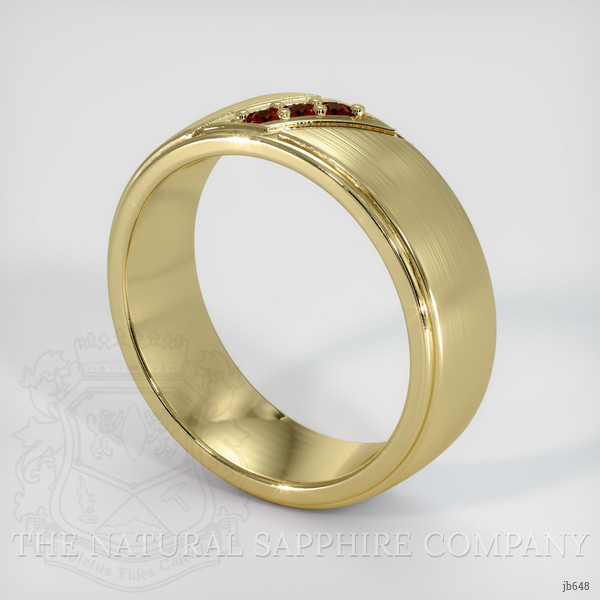14K Yellow Gold Ruby Men's Wedding Band