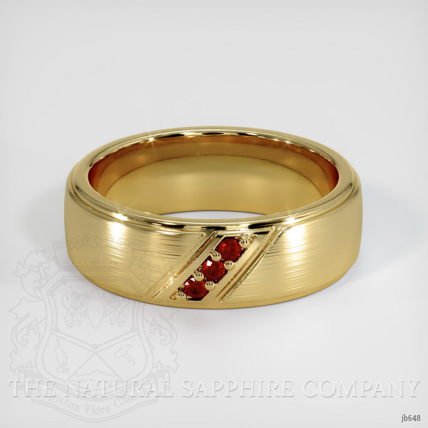 18K Yellow Gold Ruby Men's Wedding Band
