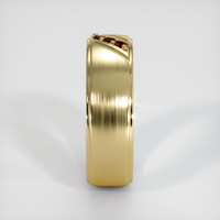 18K Yellow Gold Ruby Men's Wedding Band Image
