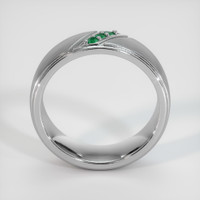 18K White Gold Emerald Men's Wedding Band Image