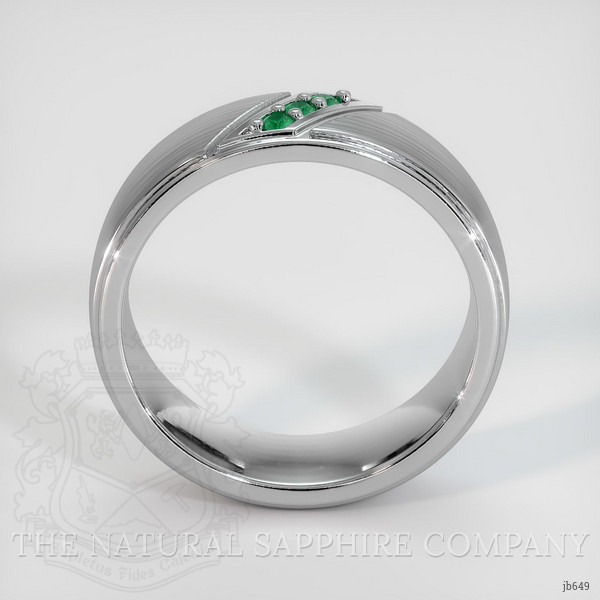 18K White Gold Emerald Men's Wedding Band