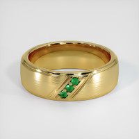 18K Yellow Gold Emerald Men's Wedding Band Video