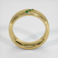 18K Yellow Gold Emerald Men's Wedding Band Image
