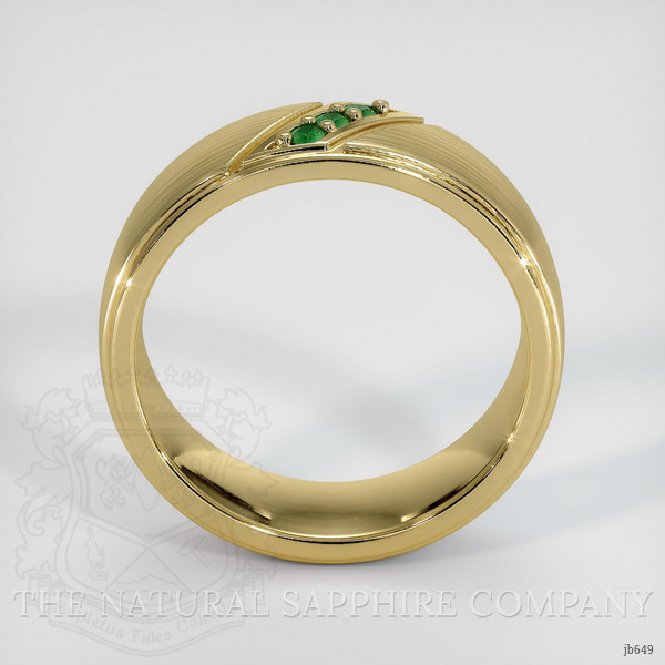 18K Yellow Gold Emerald Men's Wedding Band