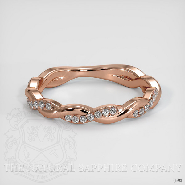 14K Rose Gold Diamond Pave Wedding Band