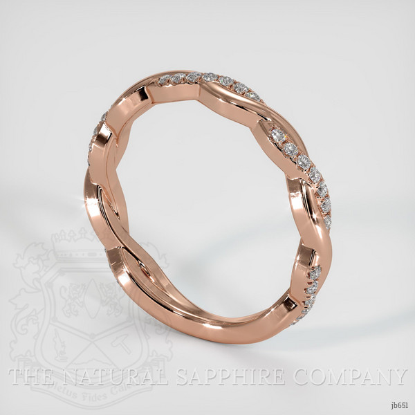 14K Rose Gold Diamond Pave Wedding Band