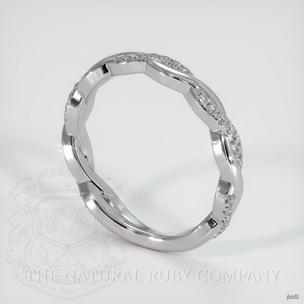 14K White Gold Diamond Pave Wedding Band