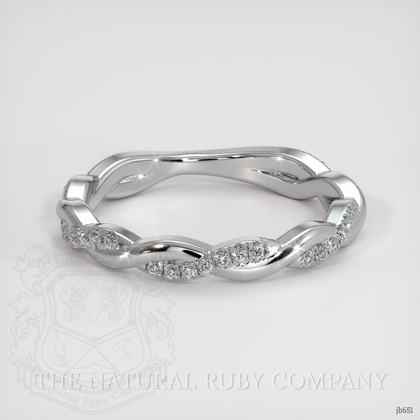 18K White Gold Diamond Pave Wedding Band