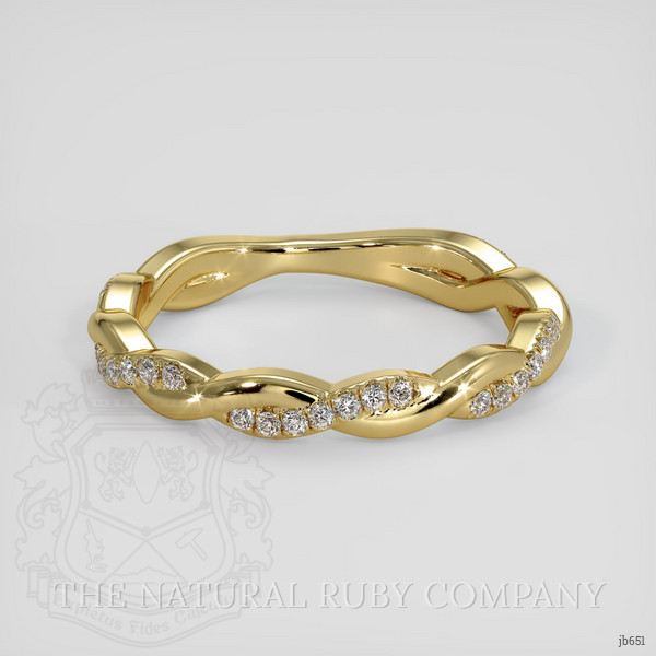18K Yellow Gold Diamond Pave Wedding Band