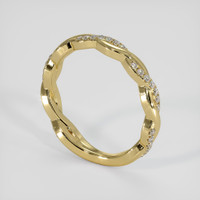 18K Yellow Gold Diamond Pave Wedding Band Image