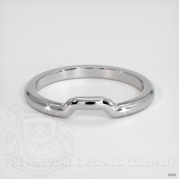 14K White Gold Curved Plain Band