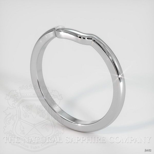 18K White Gold Curved Plain Band