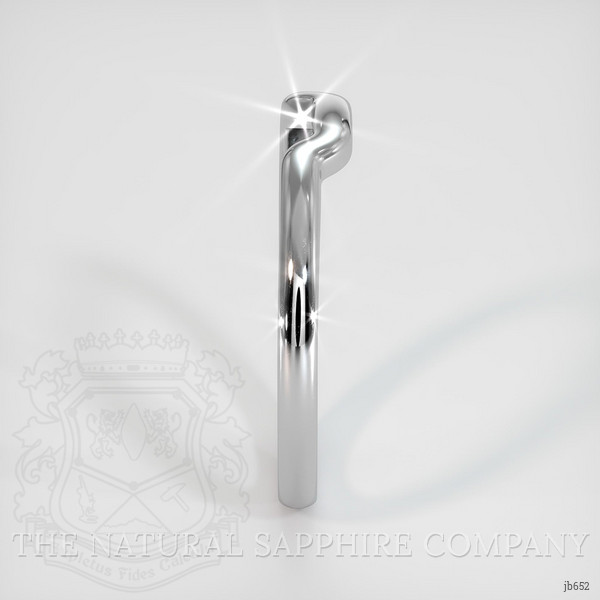 18K White Gold Curved Plain Band