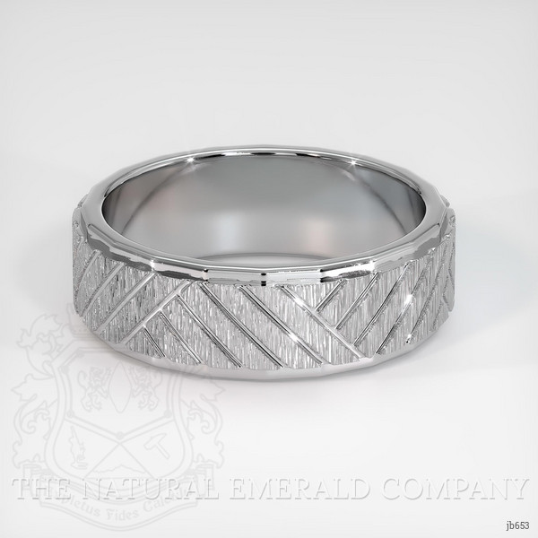 14K White Gold Men's Plain Band