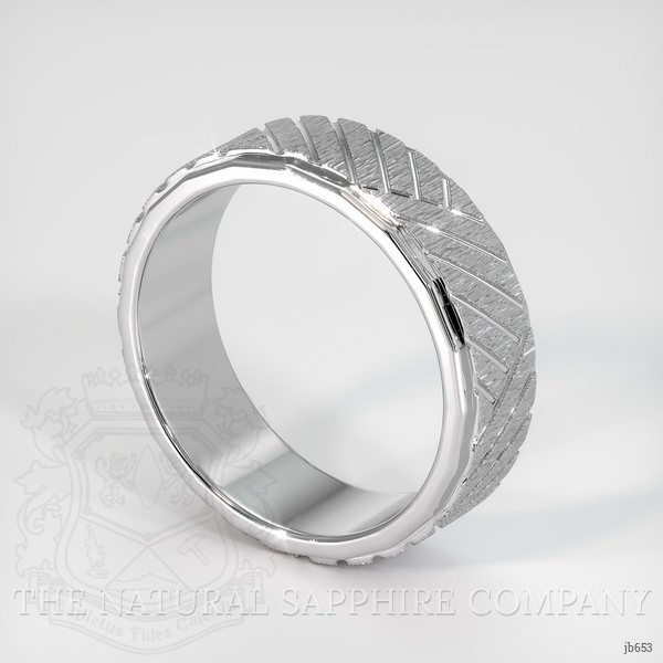 14K White Gold Men's Plain Band