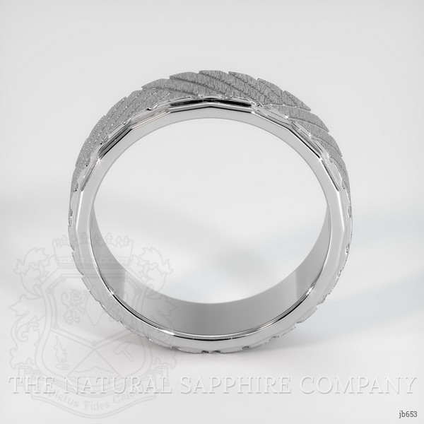 14K White Gold Men's Plain Band