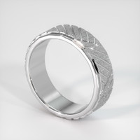 18K White Gold Men's Plain Band Image